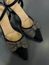 Bow Decor Pointy Toe Buckle Straps Heel